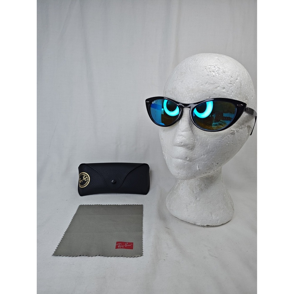 Ray-Ban Nina RB 4314N 601/71 Black Cat Eye Sunglasses 55-17-148 With Case